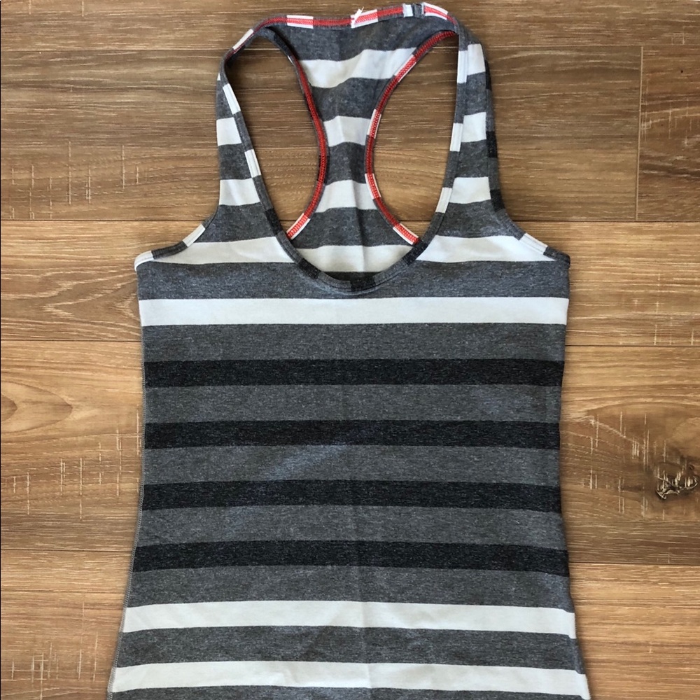 Lululemon Marshmallow Stripe Cool Racerback Tank